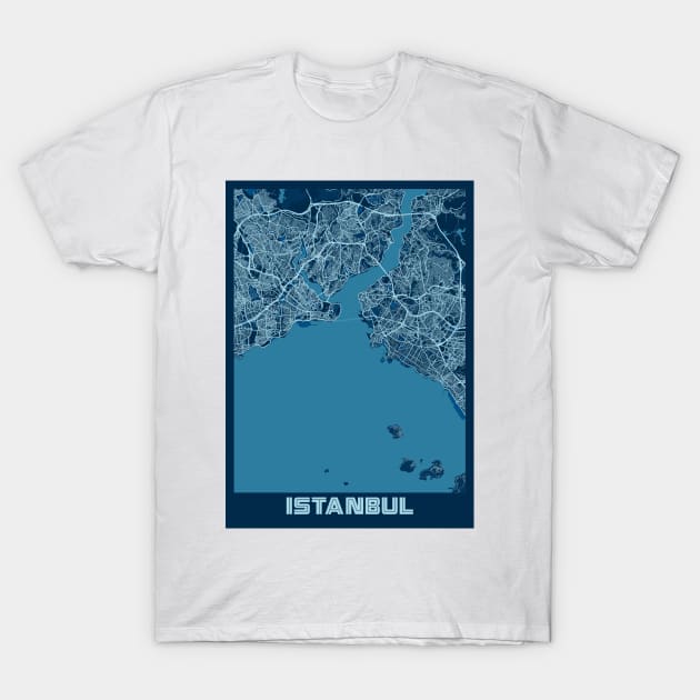 Istanbul - Turkey Peace City Map T-Shirt by tienstencil